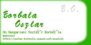 borbala oszlar business card